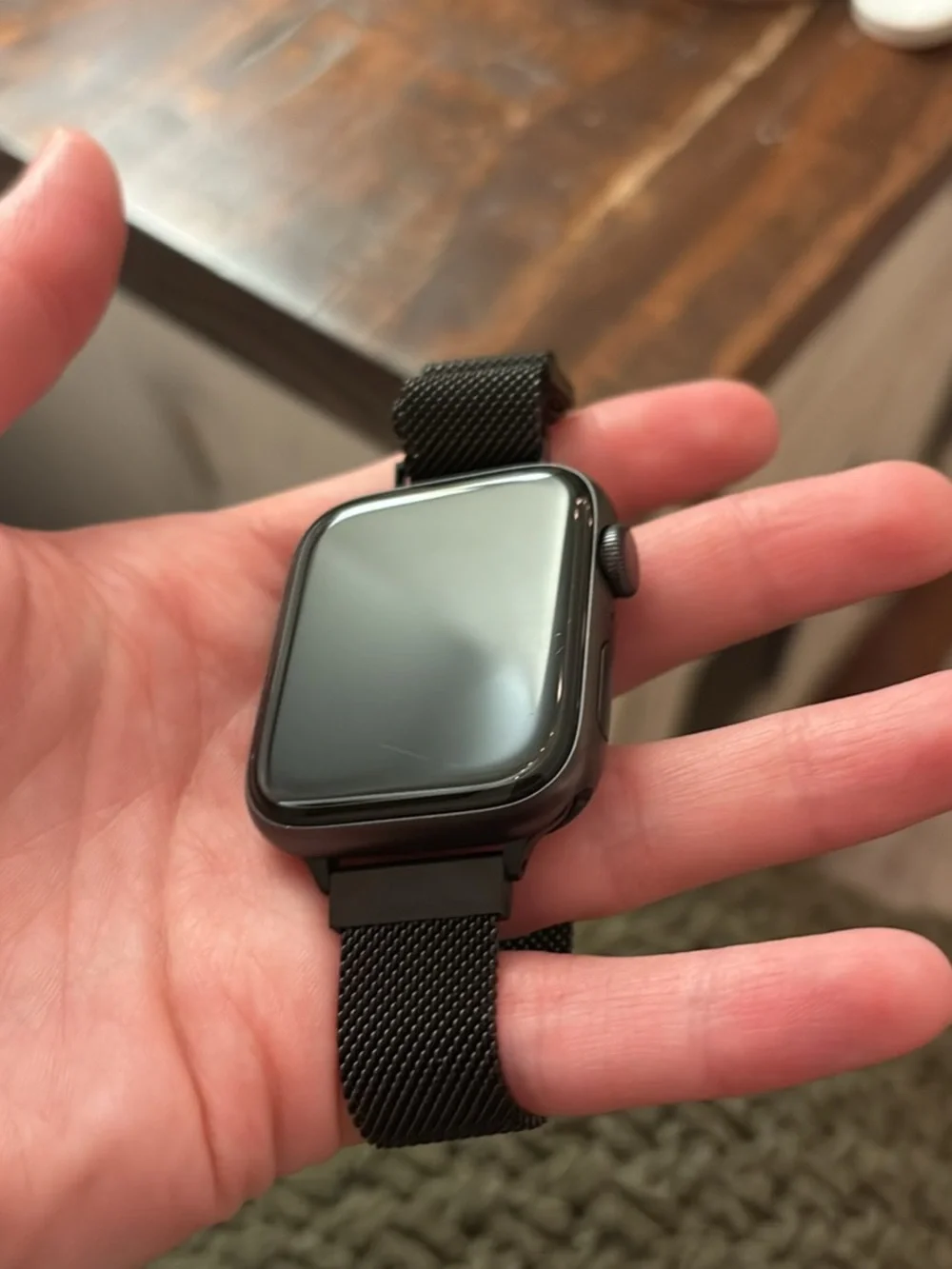 Apple Black Smartwatch with Black Milanese Loop Band